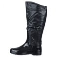thumbnail image 2 of EVITTA Women's Size 7 Tassle Shiny Black Rubber Rain Boot Rain Boot, 2 of 5