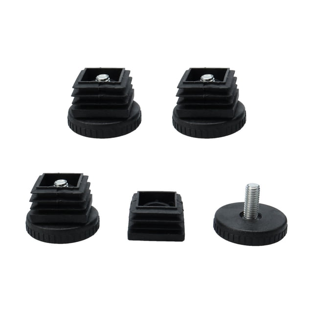 Patas Niveladoras Ajustables Únicas Bargains 25 x 25mm Inserciones Cuadradas Deslizadores de Muebles 4 Juegos