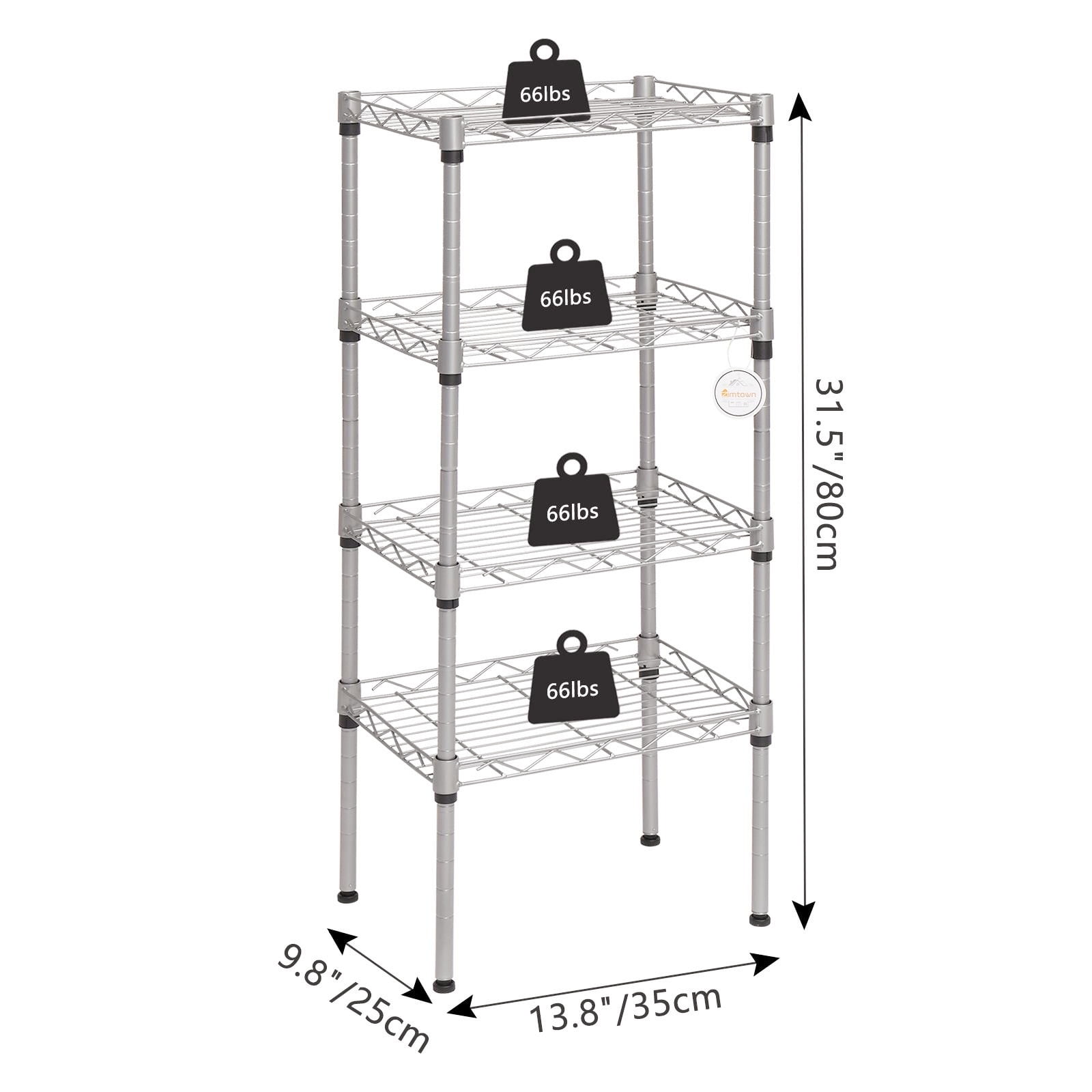 Winado 4-Tier Steel Freestanding Garage Storage Shelving Unit Black (19.69 in. W x 31.5 in. H x 11.81 in. D)