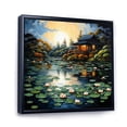 thumbnail image 2 of Designart "Lakehouse Waters Pointillism II" Landscapes Floater Framed Canvas Print, 2 of 7