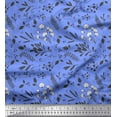 thumbnail image 1 of Soimoi Blue Moss Georgette Fabric Berries & Leaves Print Fabric by Yard 44 Inch Wide, 1 of 3
