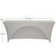 thumbnail image 4 of Your Chair Covers - Spandex 6 Ft x 18 Inches Open Back Rectangular Table Cover Silver for Wedding, Party, Birthday, Patio, etc., 4 of 7