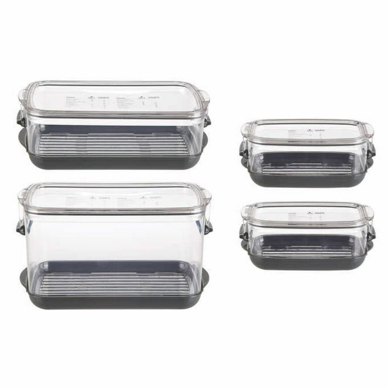 Progressive International Prepworks ProKeeper Food Fresh Produce Storage  Container Set, 5- Piece, Clear Containers with Gray Sealed Tight Lids