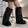 thumbnail image 5 of YTCAMLO Faux Fur Furry Snow Boots for Women Fashion Knee High Boots Round Toe Flat Winter Long Boots Comfortable Warm Outdoor, 5 of 6