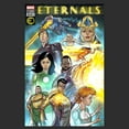 thumbnail image 2 of Women's Marvel Eternals Comic Book Cover  Racerback Tank Top Black Heather X Small, 2 of 4