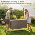 thumbnail image 2 of 80Gal Outdoor Deck Box Container, Patio Storage Bench with Lockable Lid and Side Handles for Patio Outdoor Furniture, Brown, 2 of 8