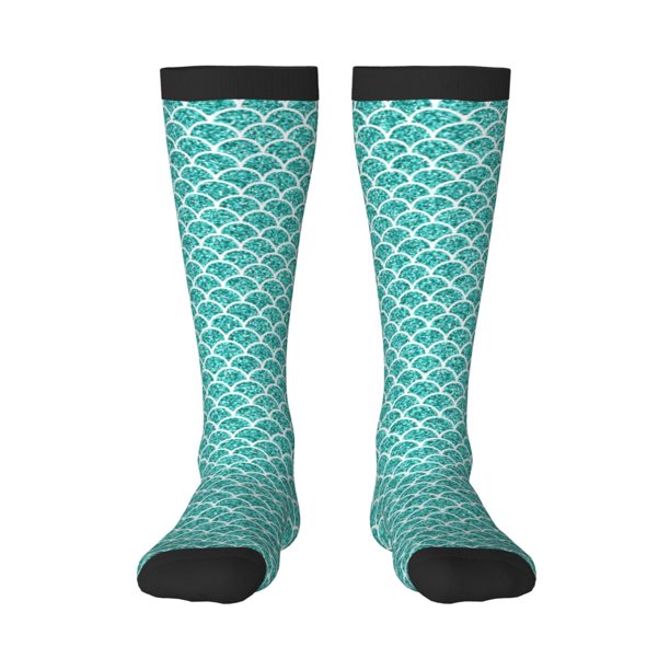 Balery Aquamarine Glitter1 Calcetines novedosos Calcetines deportivos Calcetines hasta la rodilla Calcetines de algodón Calcetines originales y geniales