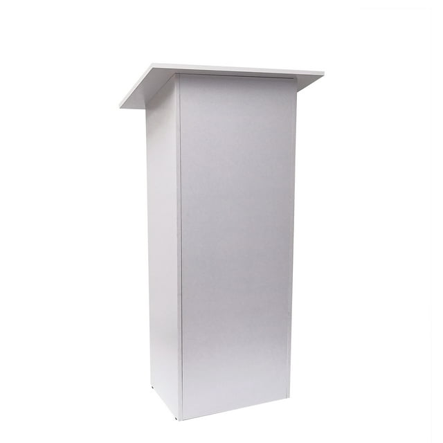 FixtureDisplays® White MDF Wood Podium Church Pulpit School Lectern Conference Debate Stand 23X12X44" 10051