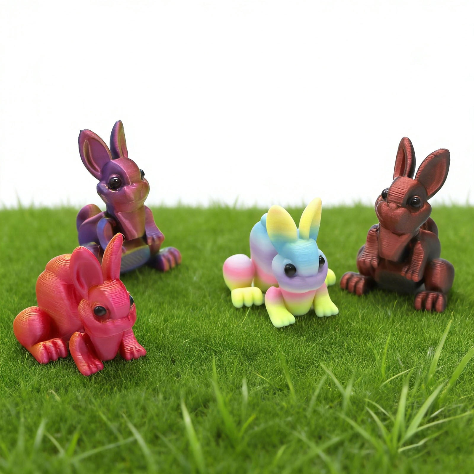 Luckky Easter Eggs, Colorful 3D Printed Bunny Eggs Fillers Toys, Suitable for Easter Basket Stuffers, Party Favors, Kids Gifts, Egg Hunts and Desktop Decor ()