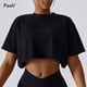 thumbnail image 2 of Top corto de gimnasia de manga corta para mujer, camisetas informales para Yoga, deportes de baile, ropa para correr, Top corto de Fitness, camisetas holgadas para gimnasio, camisas de entrenamiento, 2 of 5