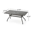 thumbnail image 4 of GDF Studio Honolulu Traditional Outdoor Aluminum Rectangular Dining Table, Hammered Bronze, 4 of 12