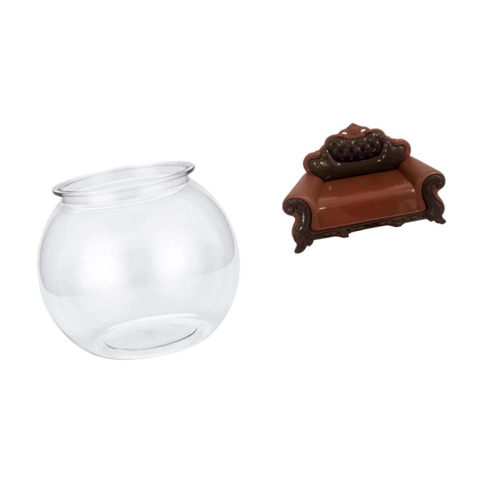Desktop Aquarium Tank Transparent Small Fish Bowl Vase PP Material Ideal for Office Living Room Decor