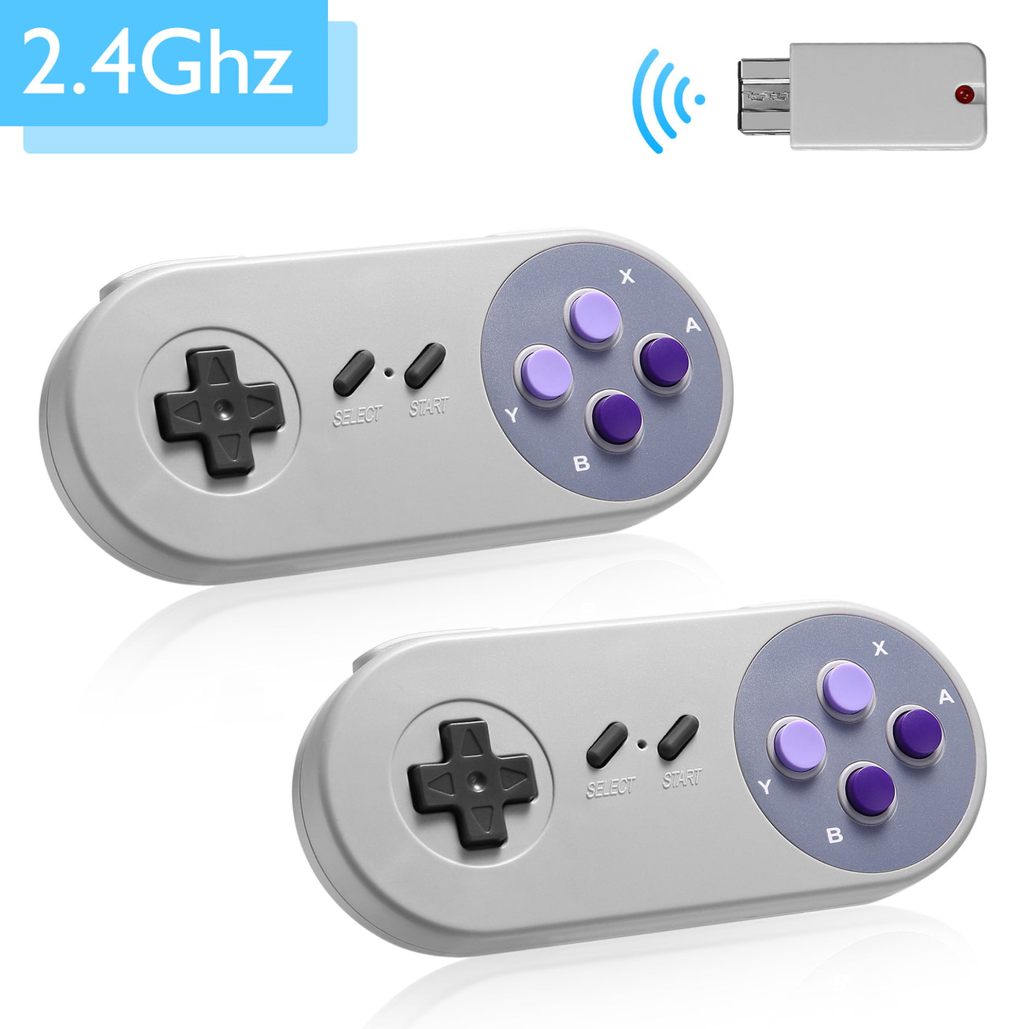 tide Privileged completely 2-Pack 2.4GHz Wireless Controller Gamepad for Nintendo SNES Classic Mini  Edition Console - Walmart.com