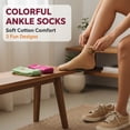 thumbnail image 6 of Women’s Cotton Ankle Socks 3 Pack Cute Fruit Embroidered Soft Breathable Casual Socks Size 6-10 (Style 1), 6 of 11