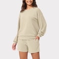 thumbnail image 2 of PEZHADA Womens Long Sleeve Tops Womens Long Sleeve Loose Sweatshirt Womens Tops Pocket Blouses Long Sleeve Round-Neck Blouses Womens Blouses Long Sleeve, 2 of 9
