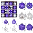 thumbnail image 3 of Christmas Tree Hanging Ornament Set Decorative Assorted Shatterproof Plastic Holiday Baubles Purple Silver, 3 of 6