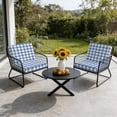 thumbnail image 6 of Outdoor Patio Cushion Covers 4 Pack Buffalo Plaid Blue Check Patio Chair Cushion Covers with Ties and Zipper Farmhouse Style Waterproof Outdoor Seat Cushion Covers for Patio Furniture 20"x18", 6 of 9