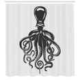thumbnail image 3 of Ambesonne Octopus Shower Curtain, Contemporary Sea Animal, 69"Wx84"L, Charcoal Grey White, 3 of 3