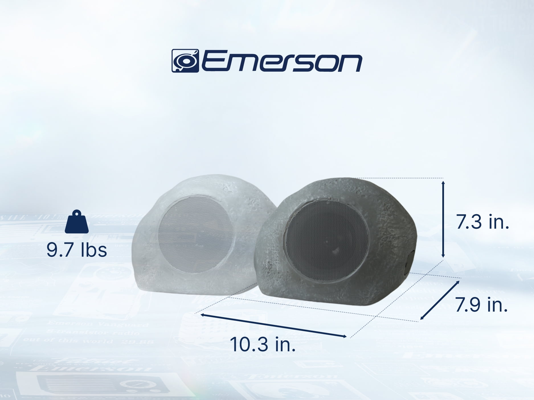 Emerson ERS-2000 Mini Pebbles Dual Bluetooth Rock Speakers