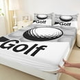 thumbnail image 3 of Feelyou Golf Print Child Full Size Sheets, Modern Sports Lover Bed Sheets, White Grey Cartoon Theme Sheet Sets, Microfiber Bedroom Decor, 4-Piece, 3 of 7