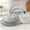 Blue & White (Cloudlight), variant on Cloudlight 12-Piece Brown and White Porcelain Ceramic Dinnerware Set with Plates and Bowls - Service for 4