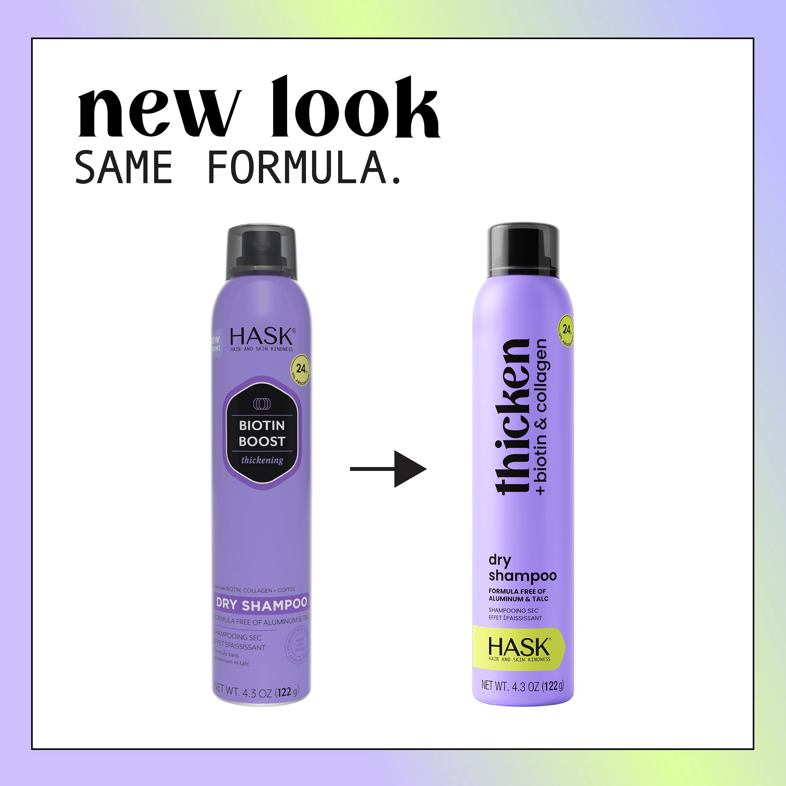 (2 pack) Hask Biotin Boost Thickening Volumizing Dry Shampoo with Collagen, 4.3 oz