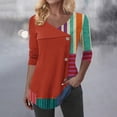 thumbnail image 4 of Ahabrexf Blouses for Women, V Neck Long Sleeve Button Geometric Tunic Top for Stylish Casual Wear, 4 of 6