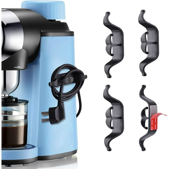 4 Pack Cord Organizer for Appliances, Kitchen Gadgets Cord Organizer Stick On, Adhesive Cord Winder Wrapper Holder Cord Keeper, Kitchen Appliance Accessories for Mixer, Coffee Maker, Air Fryer