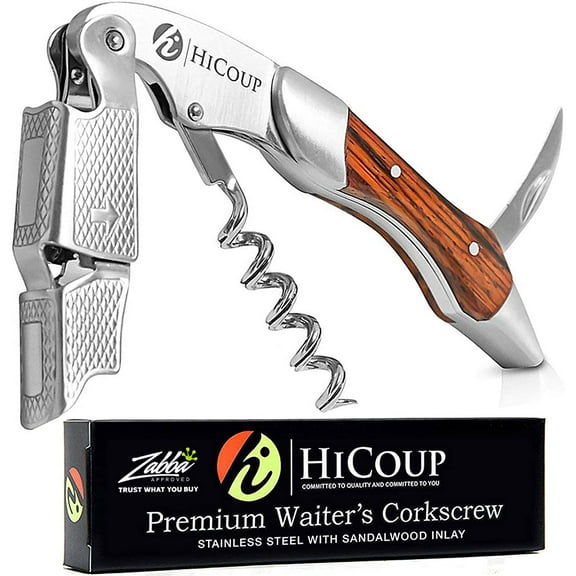 Hicoup Wine Opener Professional Corkscrews for Wine Bottles w/ Foil Cutter and Cap Remover