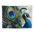 thumbnail image 5 of Autua Peacock Feathers Tapestry Wall Hanging Unique Style Graphic Tapestries Home Wall Decor Art for Living Room Bedroom Apartment Farmhouse Dorm 50x40inch, 5 of 6
