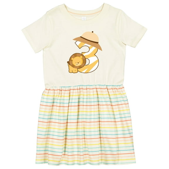 Inktastic 3rd Birthday Jungle Safari Lion 3 Year Old Girls Toddler Dress