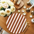 thumbnail image 2 of Burnt Orange Stripe Round 15 Inch Placemats Set of 2, Farmhouse Striped Abstract Art HeatResistant Non Slip Place Mats for Dining Table, Wipeable Braided Kitchen Table Mats for Housewarming, 2 of 9