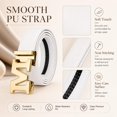 thumbnail image 3 of TRISJEM Unisex White M Buckle Belt, PU Leather Fashion Belt with Statement Letter Buckle, Adjustable Waist Belt for Men and Women, 3 of 8