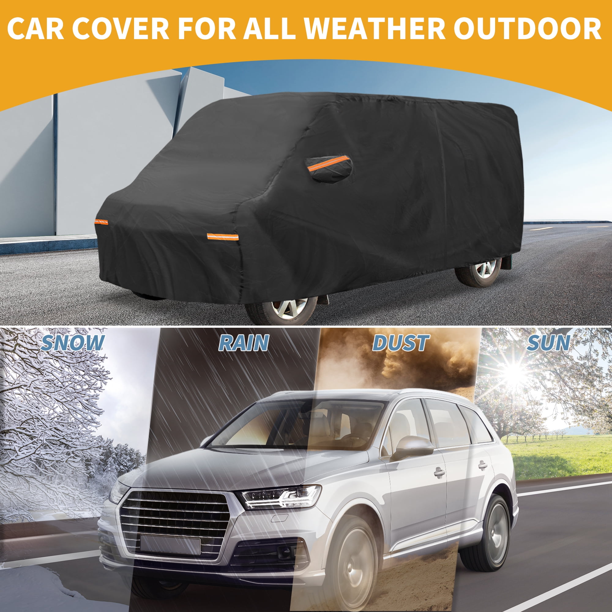 Unique Bargains Durable Waterproof Car Cover Black ["for Ford Transit Connect"]