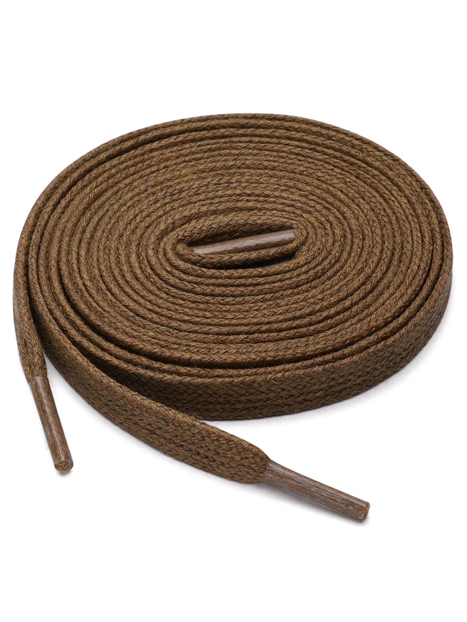 2 Pairs Waxed Cotton Leather Boots Flat Shoelaces for Men Women 60cm / 23.62" Yellow Brown