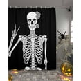 thumbnail image 2 of Halloween Funny Skull Skeleton Victory Rose Shower Curtain Set ，Waterproof Fabric Shower Curtains Shower Curtains for Bathroom,Bathroom Decor 36"x72", 2 of 6