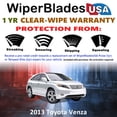 thumbnail image 2 of 2013 Toyota Venza Beam Wiper Blades Wipers w/1yr Warranty (Set of 2) (WiperBladesUSA), 2 of 5
