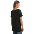 thumbnail image 3 of Womens Deep V Neck T Shirts Casual Short Sleeve Loose Fit Basic Fashion Tee, 3 of 6