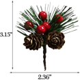 thumbnail image 2 of 20 piezas ramas de agujas de pino cubiertas de nieve YONGSHENG Adorno navideño con tallos de frutos rojos, 2 of 3