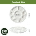 thumbnail image 3 of Divided Bagasse Plates, 12.5in 9-Compartment Round Platters, 100 Count Eco-Friendly Disposable Trays for Parties Weddings, 3 of 10