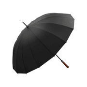 210T JC-16 bone full fiber wooden handle Large Umbrella , Automatic Open Golf Umbrella Windproof 45" Elegant Business Sun Protection Stick Umbrella for Men and Women