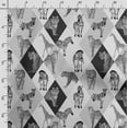 thumbnail image 3 of Soimoi Animals Printed, Japan Crepe SatinFabric, by The Yard 54 Inch Wide, Decorative Sewing Fabric for Dresses Kimonos Gowns, Gray, 3 of 5
