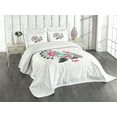 thumbnail image 3 of Ambesonne Turkey Quilted Bedspread Set 3 Pcs, Thanksgiving Animal, Queen Size, Sea Green White, 3 of 5