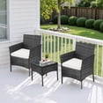 thumbnail image 2 of Simenmax Patio Furniture Set 3 Pieces, Outdoor Wicker Furniture with Coffee Table, Modern Rattan Patio Chairs Conversation Sets with Sofa for Garden, Terrace, Porch, Balconies, Lawns, Black, 2 of 9