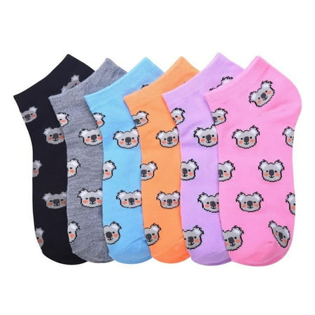 6 Pairs of Mamia Women & Girls Fashion Ankle Low Cut Socks (Multi Colors and Patterns)