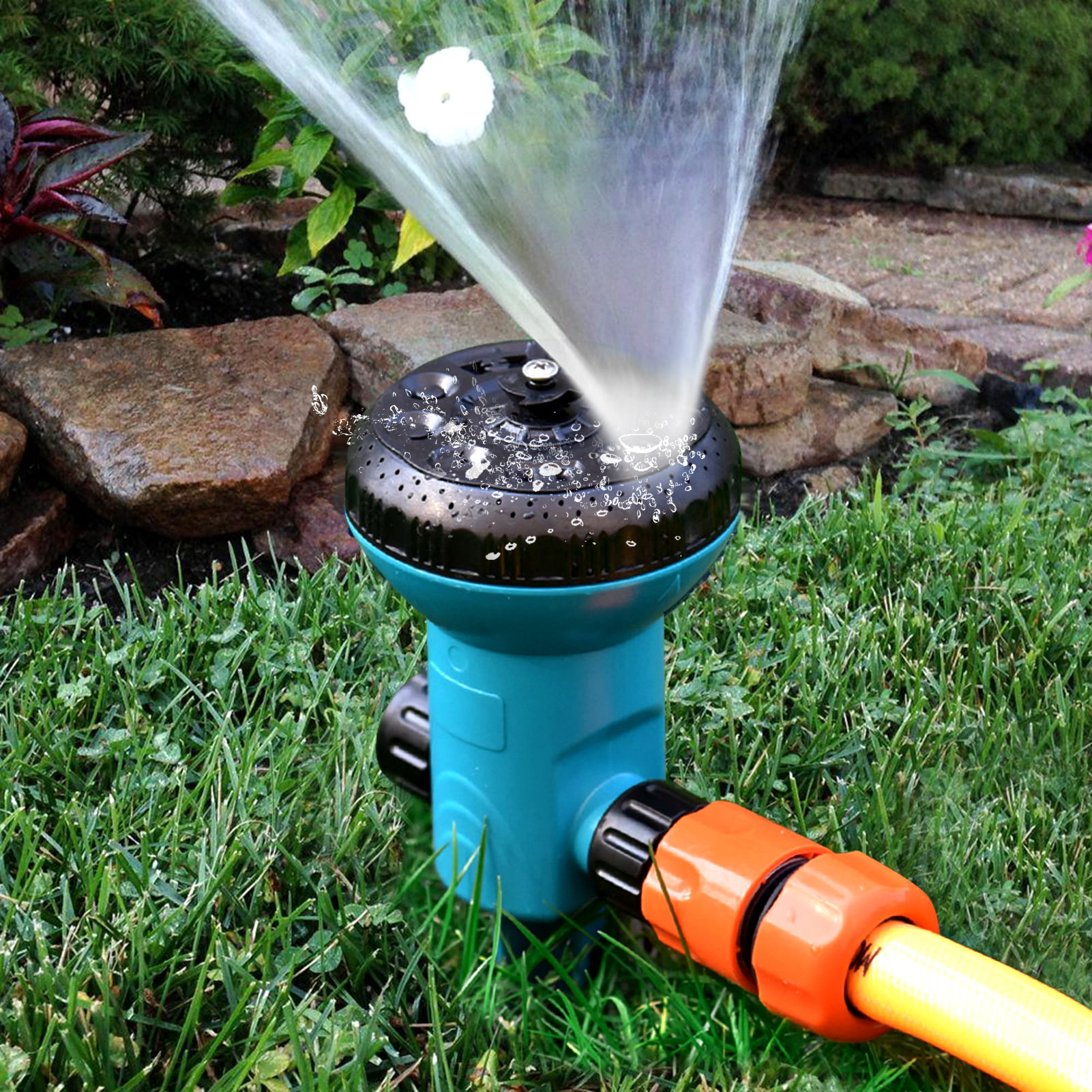 Garden Yard Lawn Irrigation System Watering 8-Mode Circular Spray Sprinkler 