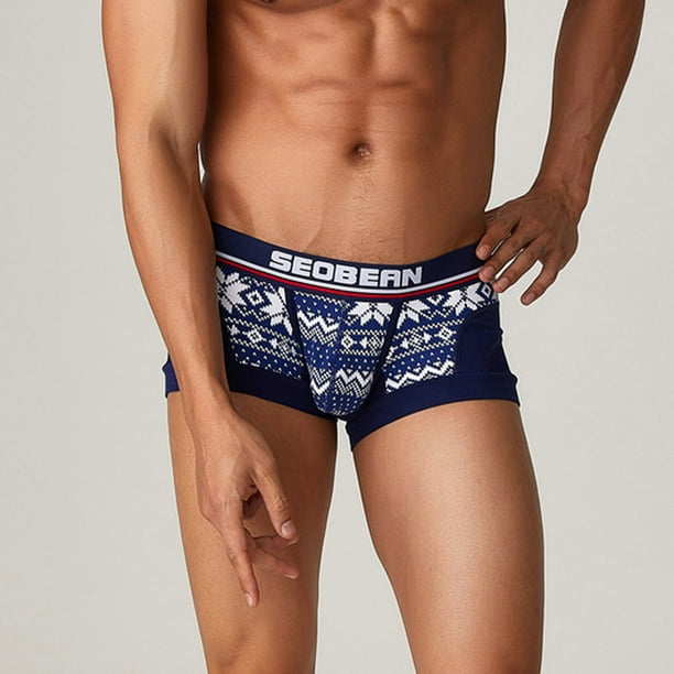 Hombres Casual Plaid Boxer Calzoncillos Transpirable Cintura baja Pantalones laterales estrechos Pantalones de ropa interior Pompotops qyievc4956 Bodega Aurrera en linea