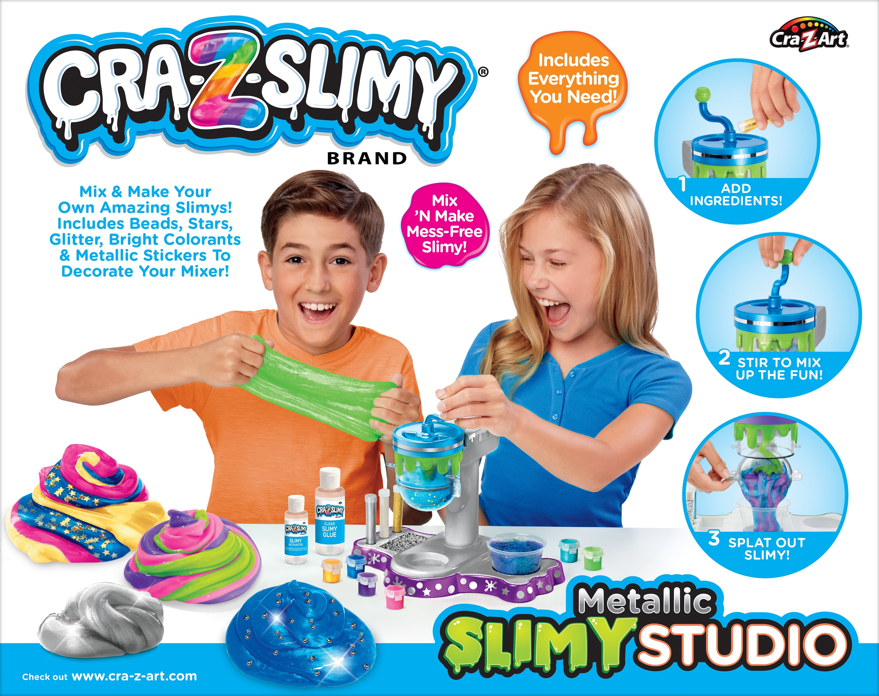 Cra-Z-Art Cra-Z-Slimy Multicolor Metallic Slime Studio, 6+. Excellente idée cadeau pour les fêtes Studio de slime métallique