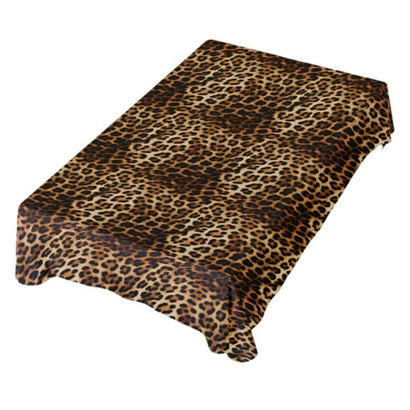 JSTEL Leopard Print Cheetah Table Cloth Square 54 x 54 Inch Tablecloth Anti Wrinkle Table Cover for Dining Kitchen Parties