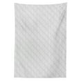 thumbnail image 3 of Ambesonne Lattice Tablecloth Rectangular Table Cover, Vertical Curvy Lines Modern, 60"x84", Pale Grey White, 3 of 4